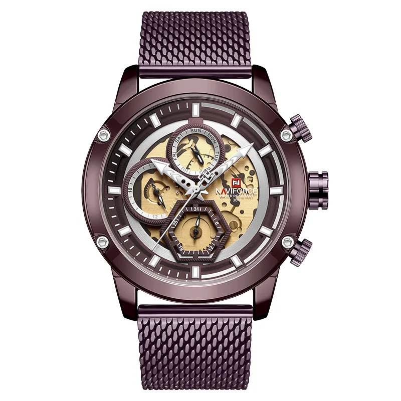 Топ NAVIFORCE мужские часы брендовые Роскошные модные кварцевые водонепроницаемые