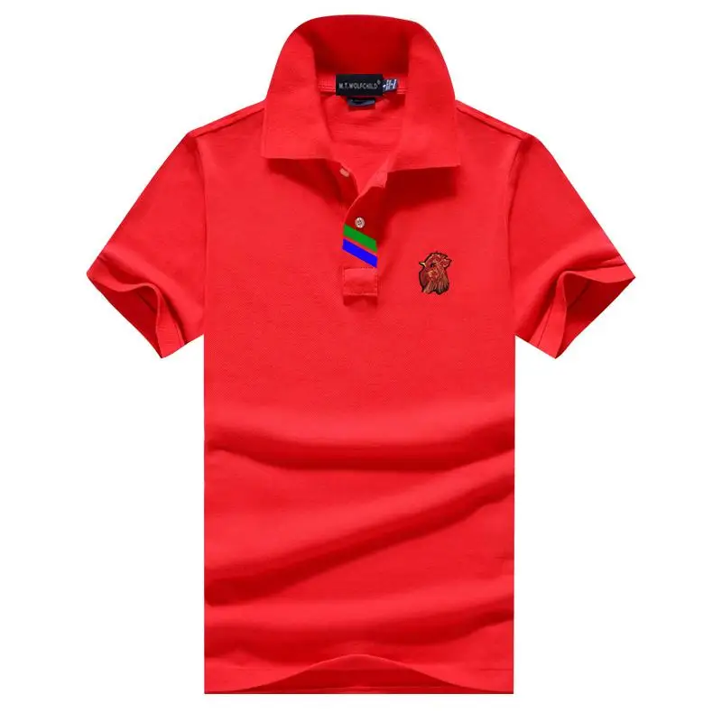 Топ качество 2020 летние мужские рубашки поло с коротким рукавом вышивка 100% хлопок