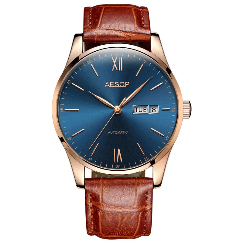 Мужские автоматические механические минималистичные наручные часы AESOP простые