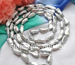 Бесплатная доставка&gt 48 &quot25 мм dens серая пресная вода жемчужина бива ожерелье |