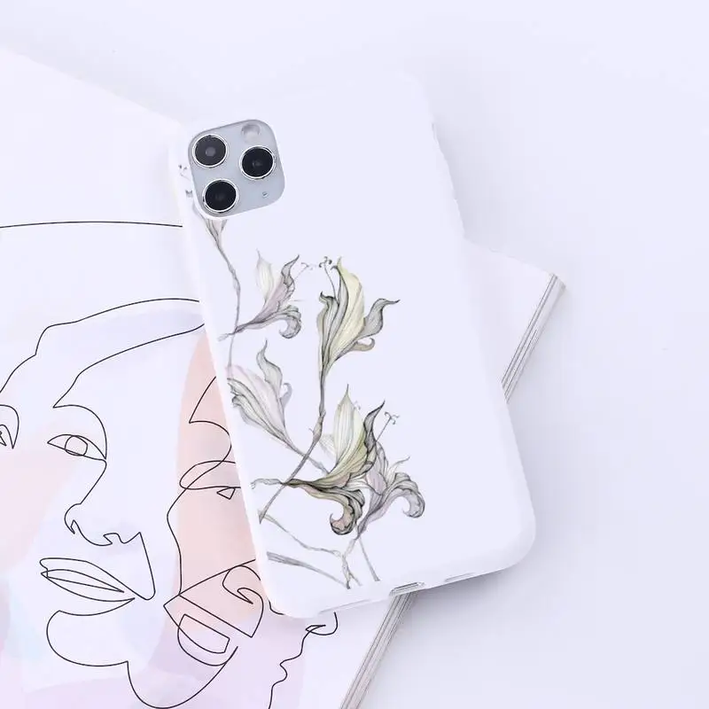 

Watercolor flowers gold leaves Phone Case Candy Color for iPhone 6 7 8 11 12 s mini pro X XS XR MAX Plus