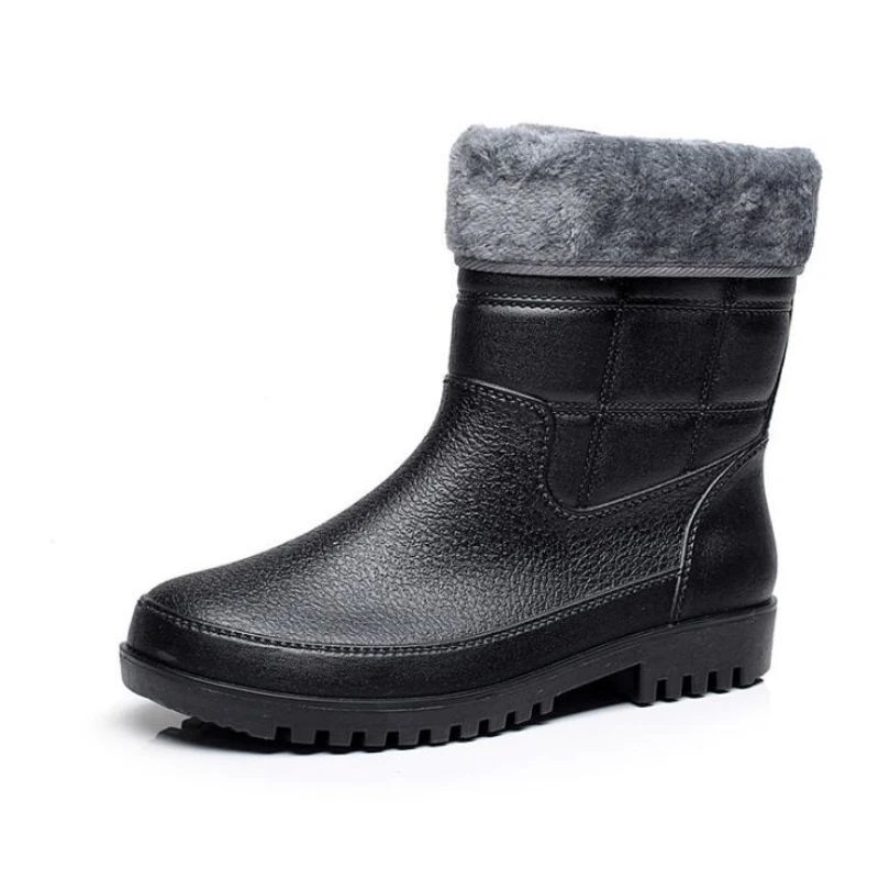 Мужские непромокаемые ботинки зимние Осенние рыболовные резиновая обувь для