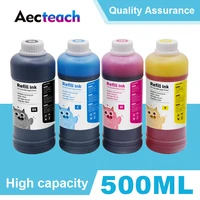 aecteach 500ml bottle dye printer ink refill kits 4 color for hp for canon printers for epson for brother ink cartridges