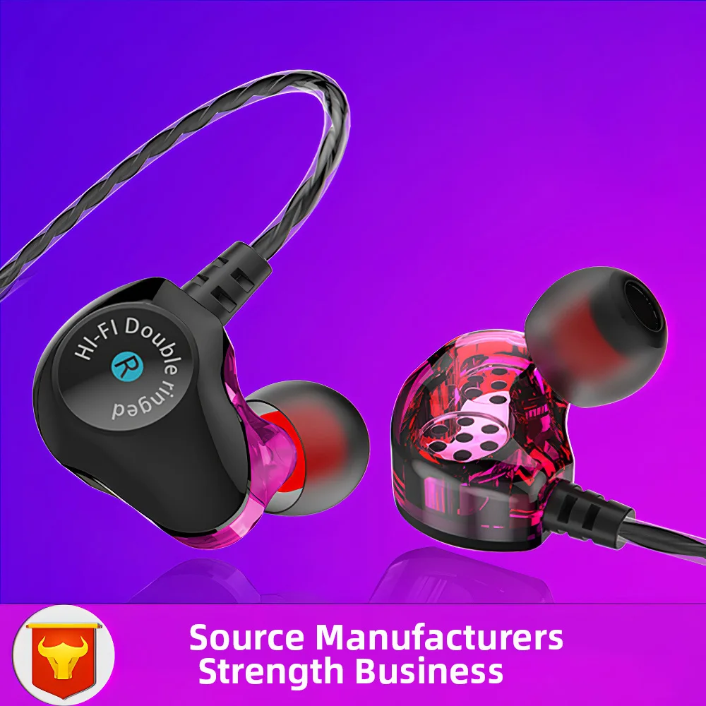 D6 проводные наушники 4 ядра Hi-Fi стерео для мобильных телефонов спортивные с
