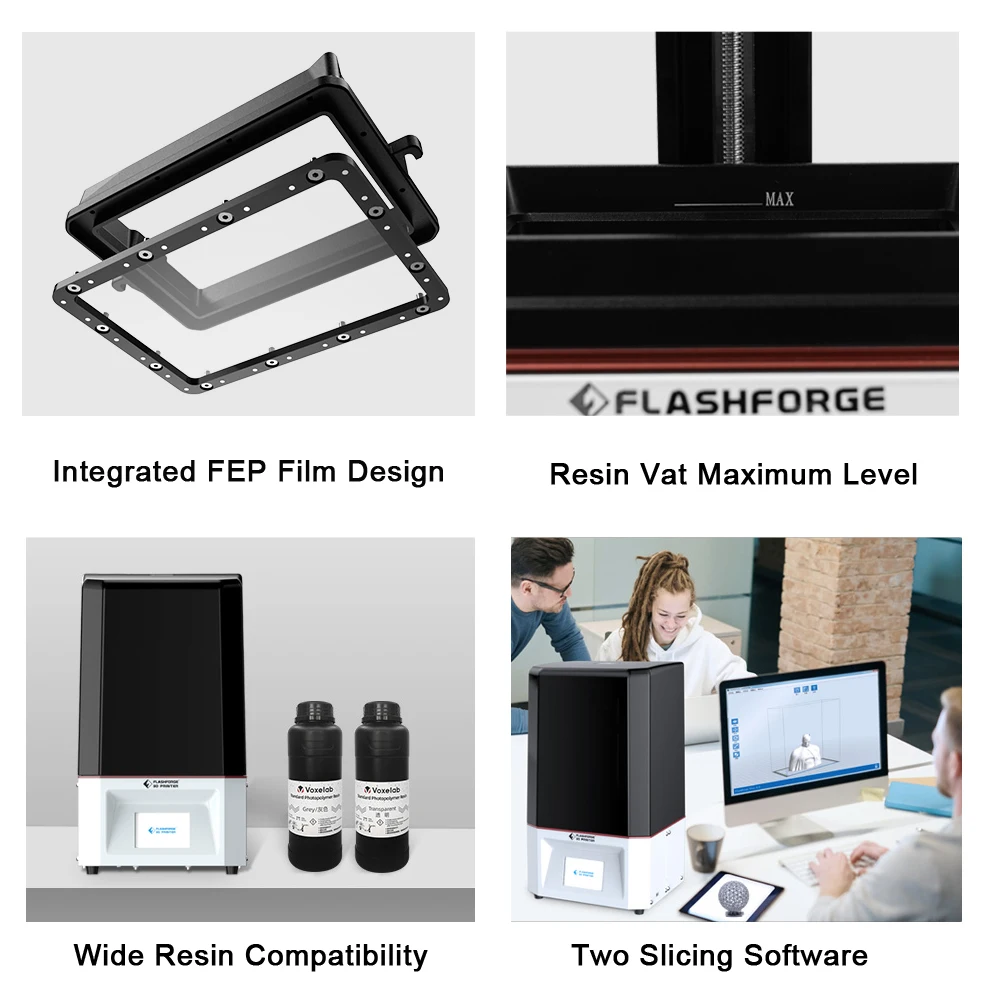 Flashforge Foto 6 0 DIY 3D-принтеры комплект дюймов 2K монохромный ЖК-дисплей УФ Смола объект