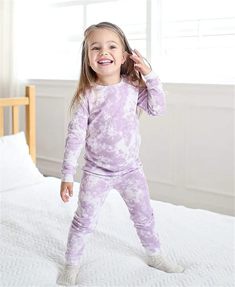 

2020 Autumn Winter Newborn Baby Girls Boys Tie Dye Long Sleeve Tops Long Pants Outfits 1-6Y Kids Baby Clothing Set