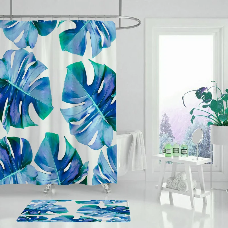 Занавеска для душа из полиэстера моющаяся цветная шторка ванной комнаты с