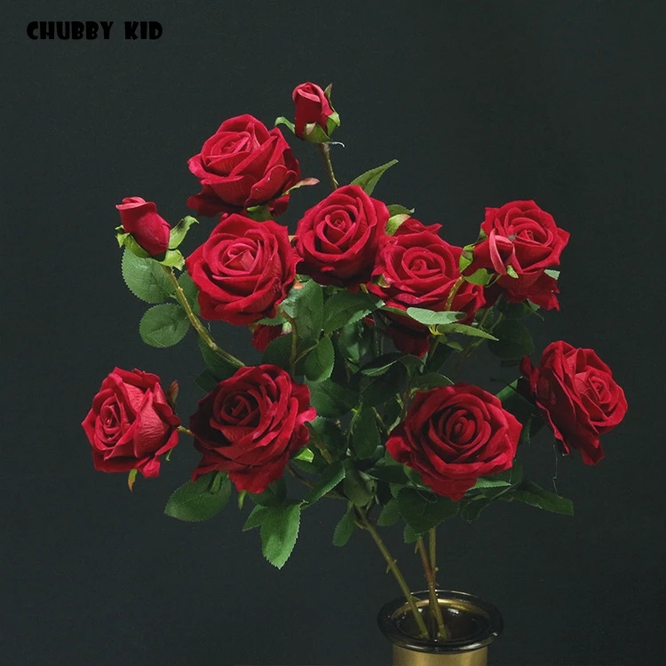 

12 шт./лот! Оптовая продажа, 5 цветов, искусственные цветы длиной 82 см, бархатная Роза, Свадебные Декоративные искусственные розы, искусственные цветы розы