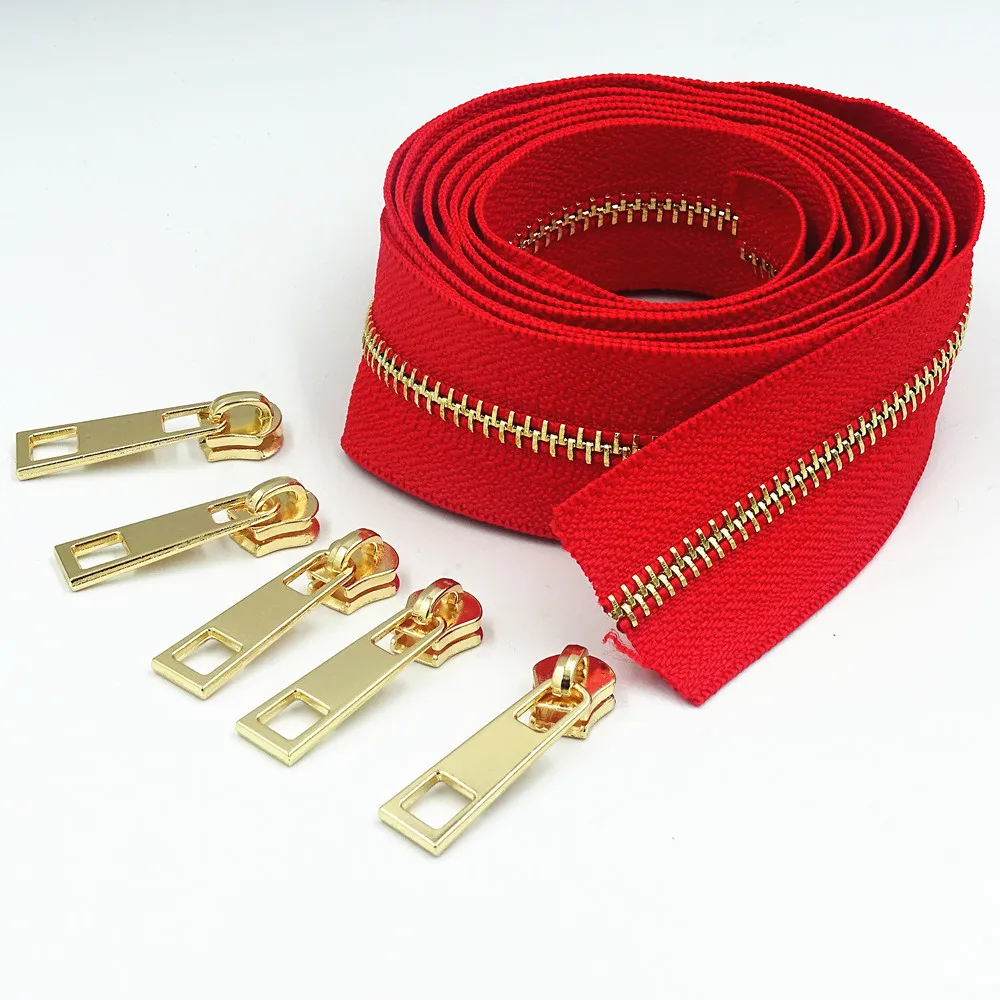 2 Meters Long And 5 Zipper Pullers 5# Brass Metal Used For High End Handbags Purses | Дом и сад