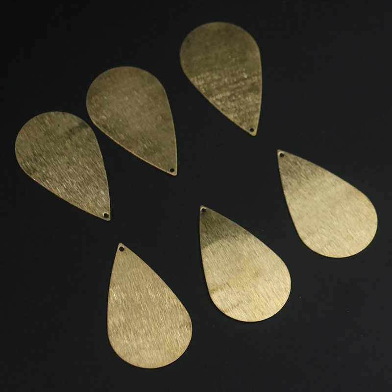 

42*25mm and single-hole double-sided brushed fashion earrings pendant charm jewelry accessories brass DIY necklace pendant