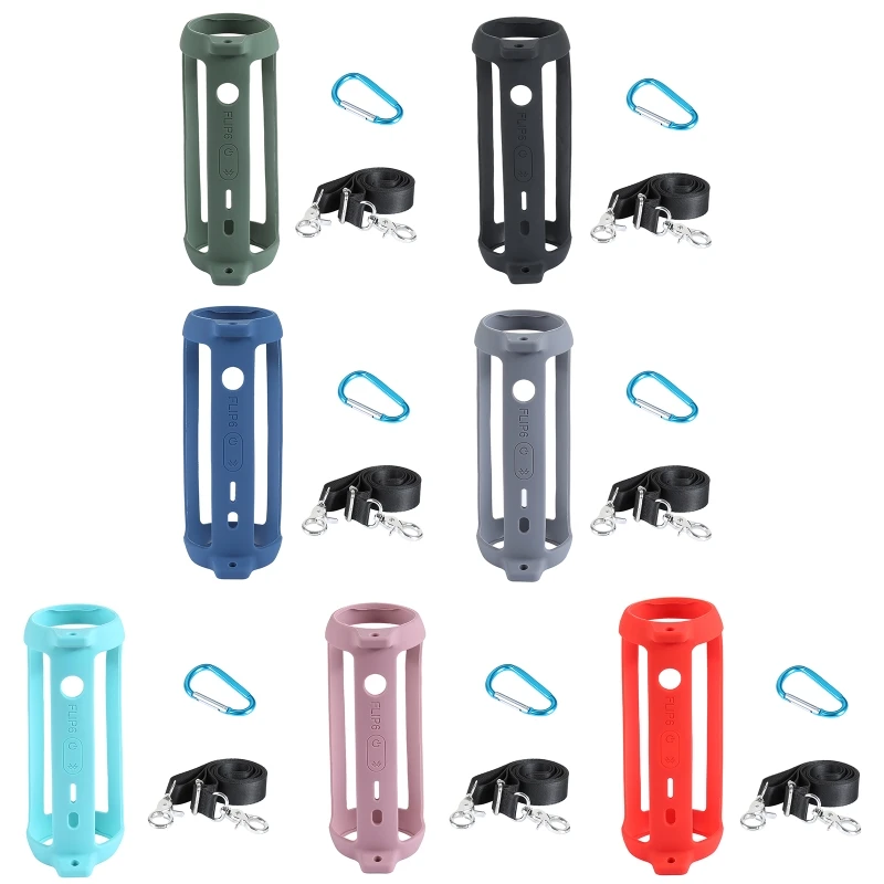 

Silicone Protective Cover Compatible withJBL Flip 6 Speaker Travel Case Classic Style Cases with Shoulder Strap Hook