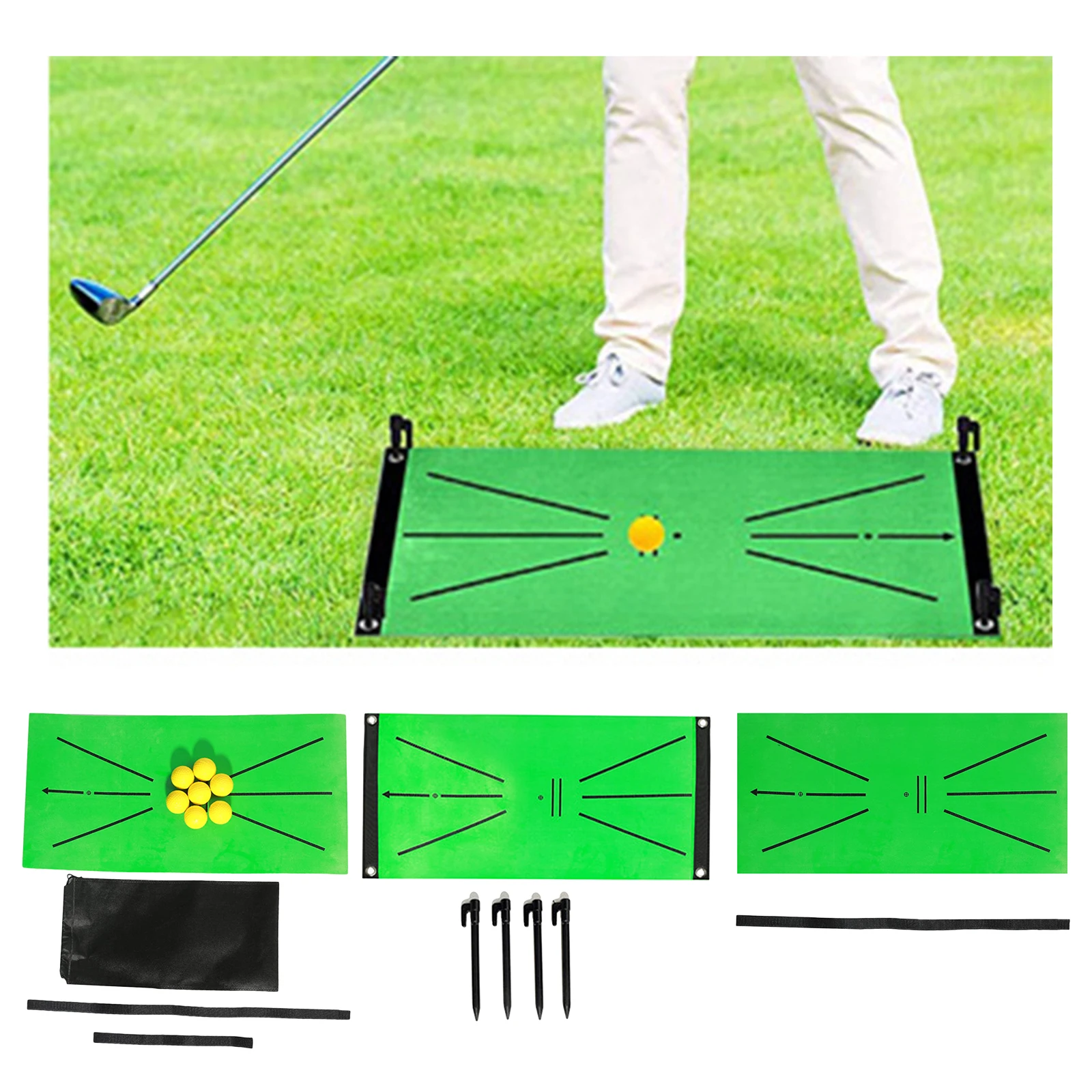 

24x12'' Golf Training Mat Rug Hitting Aid Game Pad Home Office Outdoors