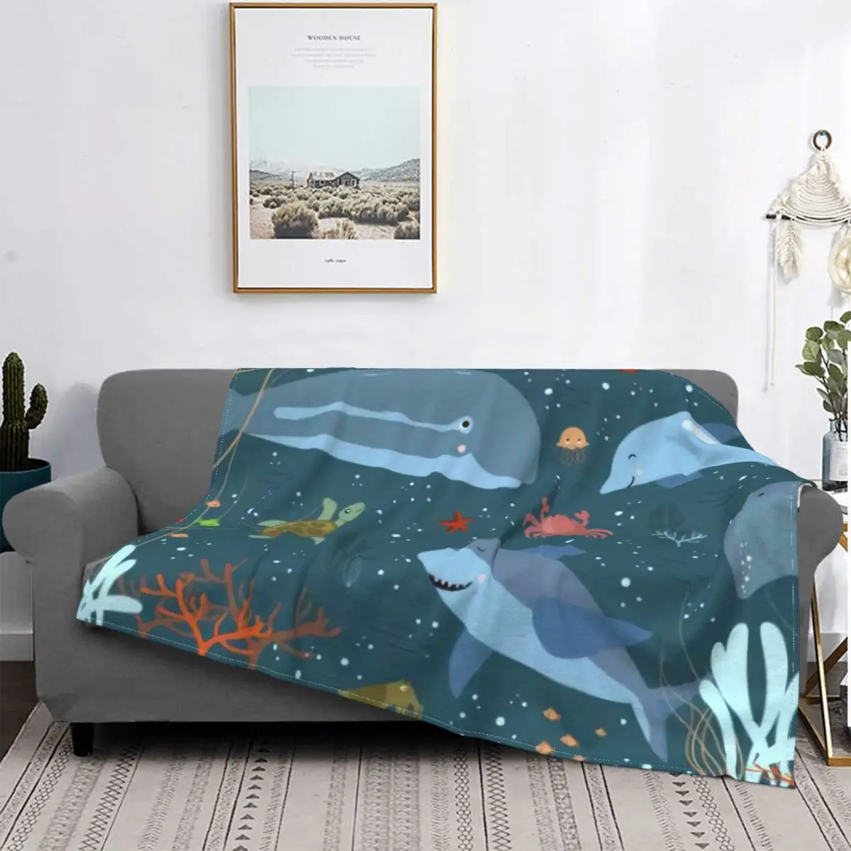 

Manta de tiburón de dibujos animados para el hogar, colcha moderna supercálida y portátil de terciopelo Coral, envío gratis