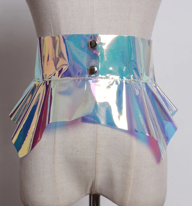 Summer New Fashion and Trends In The PVC Plastic Transparent Girdle Female Wide Trim T-shirt Shirts Belt Width Harajuku Belts