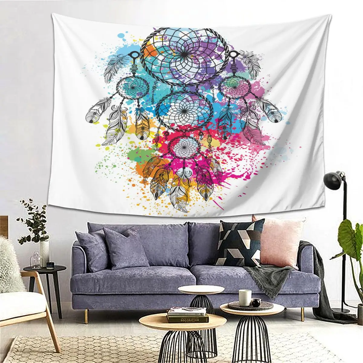 Ловец снов с 3D принтом маленький 95x73 см настенный гобелен недорогой подвесной