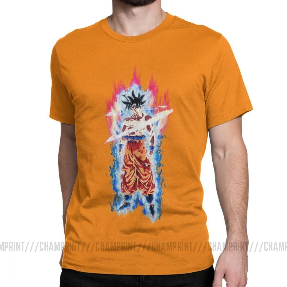 Goku Beerus Dragon Ball, мужские футболки, Vegeta Dbz, аниме, Harajuku, Забавные футболки, короткий рукав, вырез лодочкой, футболки, чистый хлопок, рисунок - Цвет: Оранжевый