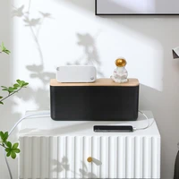 cable management box wall mounted self adhesive power cord organizer home storage decor anti dust charger socket organizer