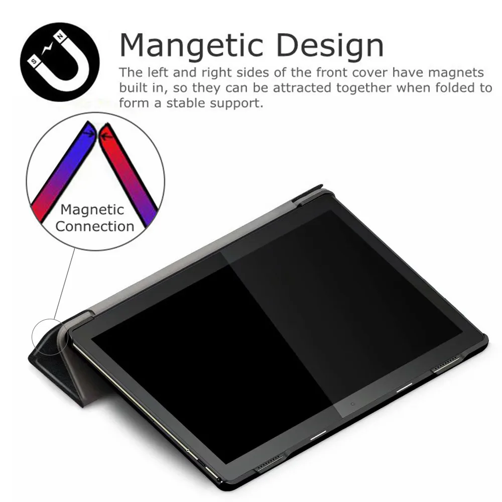 IBuyiWin Магнитный чехол для lenovo Tab M10 TB-X505F/L TB-X605F 10,", чехол для планшета+ пленка Scxreen+ ручка