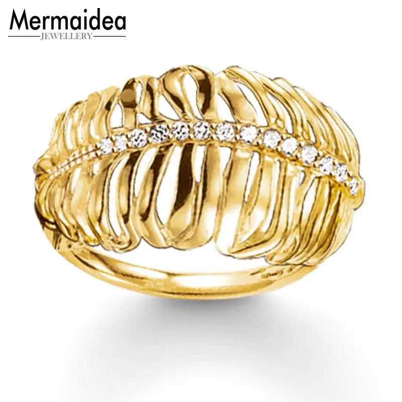 Золотые кольца с перьями новинка 2020 посеребренные модные ювелирные украшения