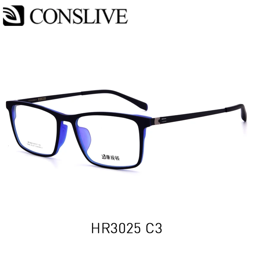 C3 Blue Black Оптическая оправа для очков для мужчин близорукость Мультифокальные мягкие резиновые близорукие очки мужские большие оптические оправы HR3025 - Цвет оправы: C3 Blue Black