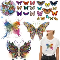 butterfly patch jeans iron on transfers for clothing thermoadhesive patches on clothes diy sticker thermal applique for children