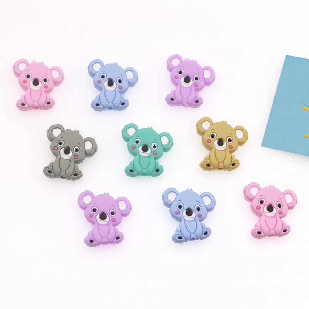 

Kovict 50/100/200pcs Silicon Koala BPA Free Baby Teething Bead For DIY Jewelry Making Chewable Baby Teething Gift