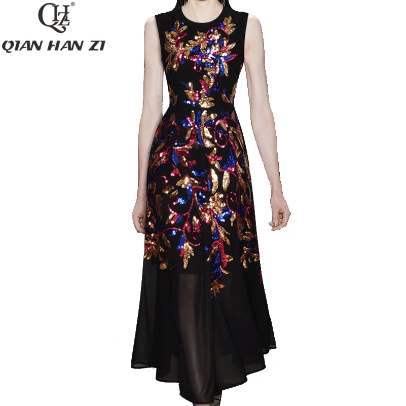 Цянь Хан Zi Модное Длинное Летнее платье для женщин без рукавов белое винтажное