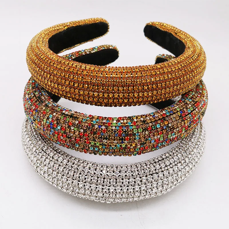 Повязка стразы для волос ручной работы роскошная цветная повязка на голову с