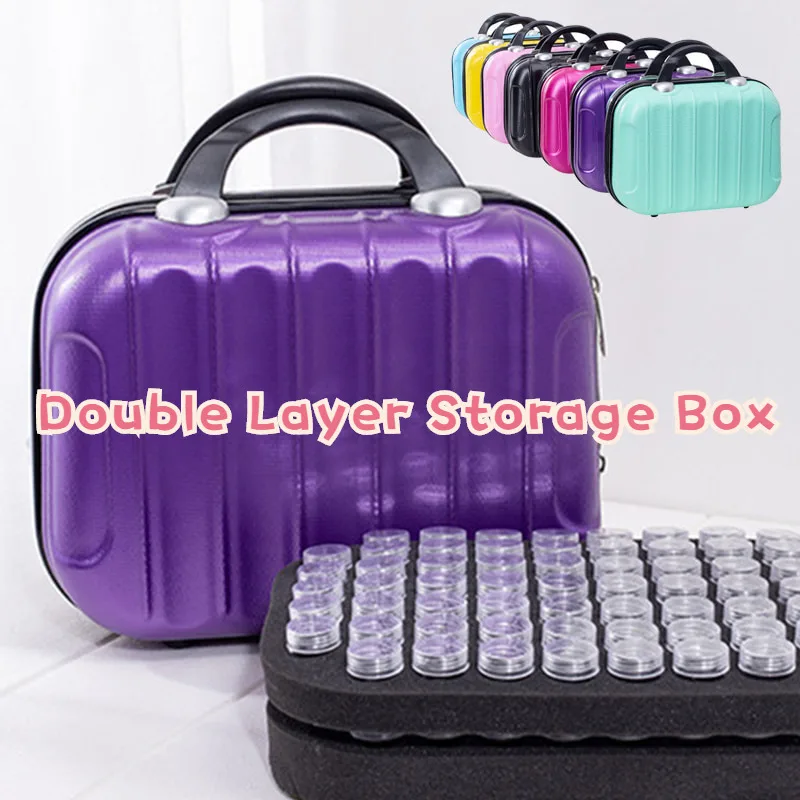 

AZQSD 132 Bottles Diamond Painting Tools Container Storage Bag Carry Case Daimond Painting Bag Zipper Accessories Double Layer