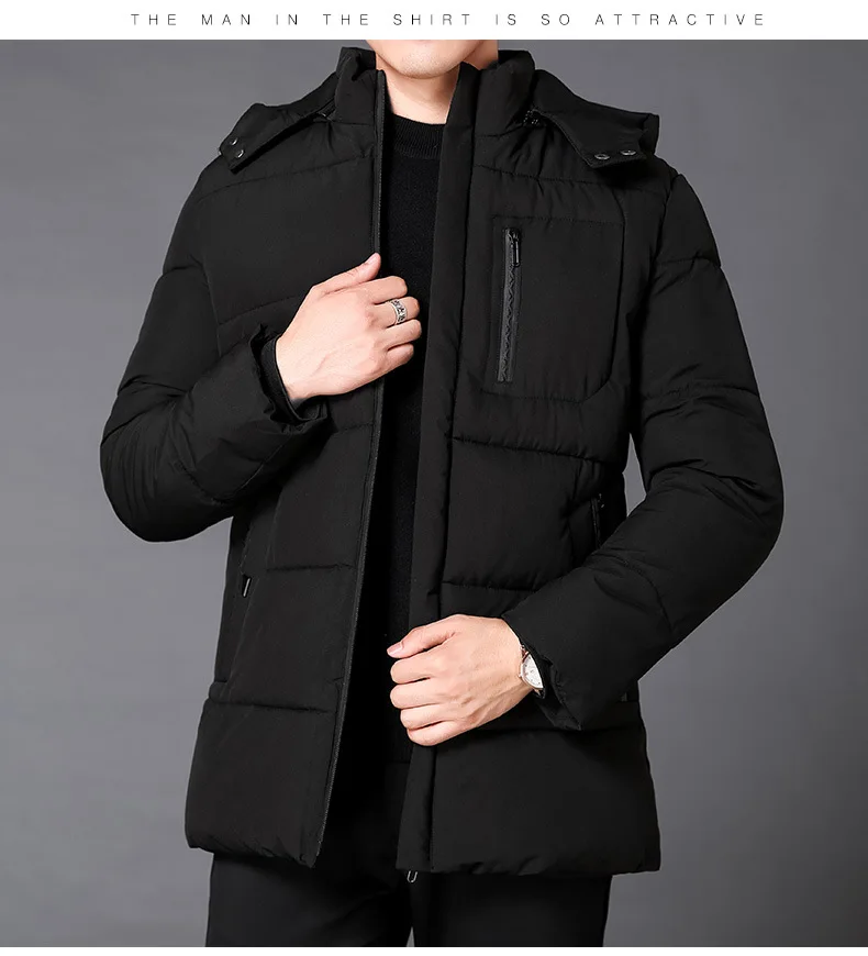 New Men's Winter Down Jacket High Quality Thick Winter Middle-Aged Warm Long Coat Cotton Clothes Men Parkas