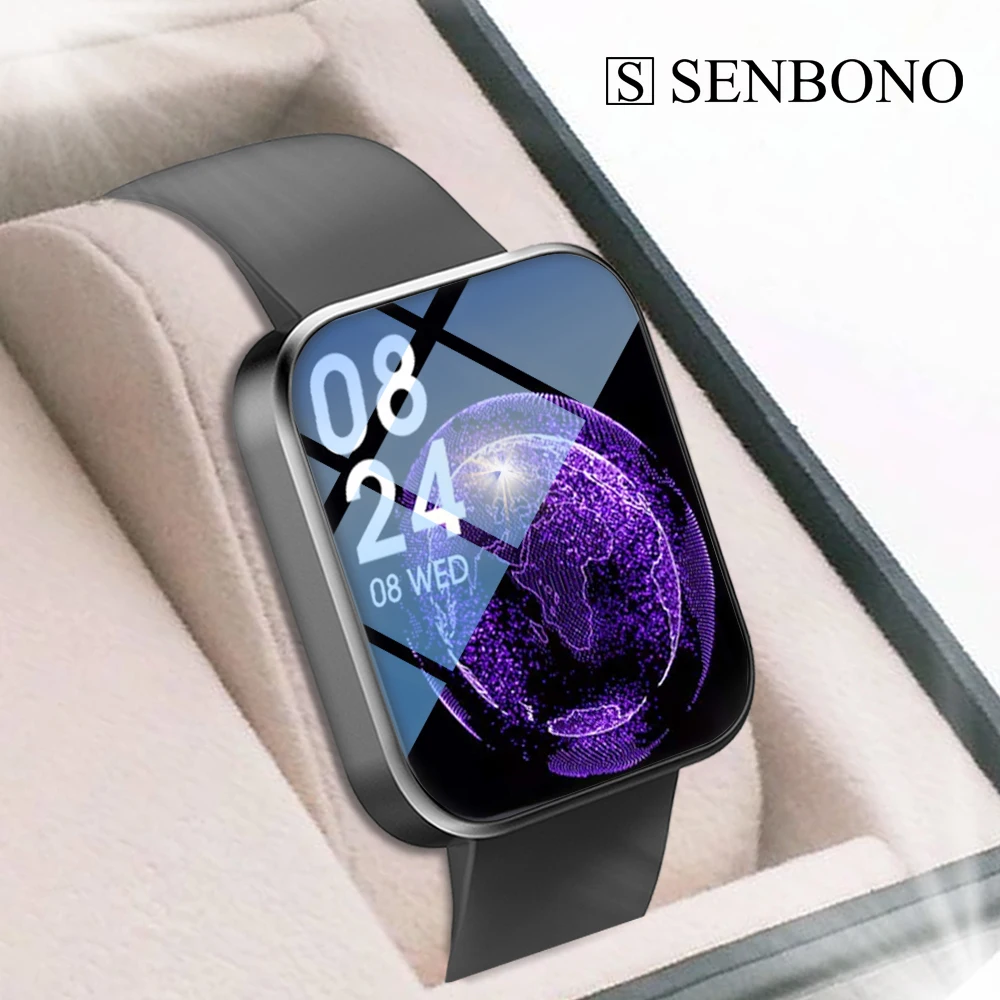 

SENBONO 2022 HD Screen Smart Watch Men Blood Oxygen Heart Rate Monitoring Smart Bracelet Sport IP68 Waterproof Smartwatch Women