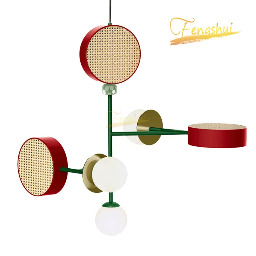 

Postmodern LED Wrought Iron Pendant Lamp Lighting Nordic Colorful Pendant Lights Attic Bedroom Living Room Hotel Hanging Lamp