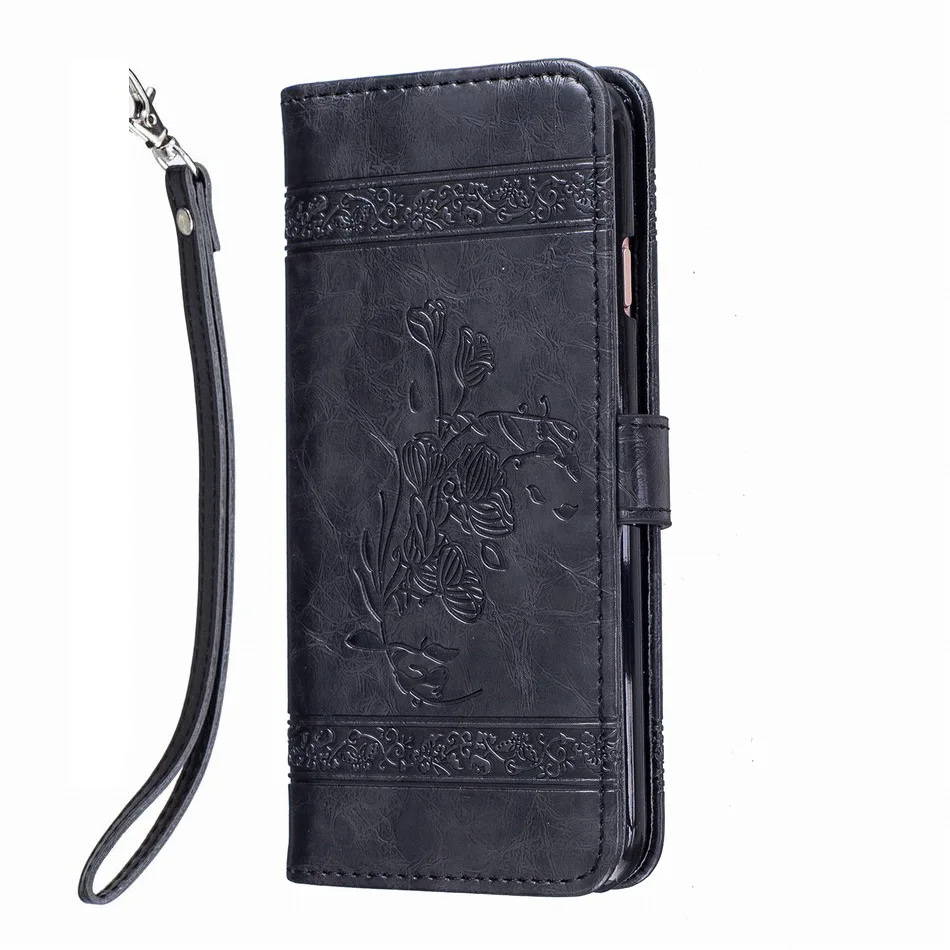 Black D Магнитный кожаный чехол для iPhone 11 Pro Max X XS Max XR 7 8 Plus Datura 5S 6S Touch 6 5 Роскошная рамка слот для карт D06F - Цвет: Black D