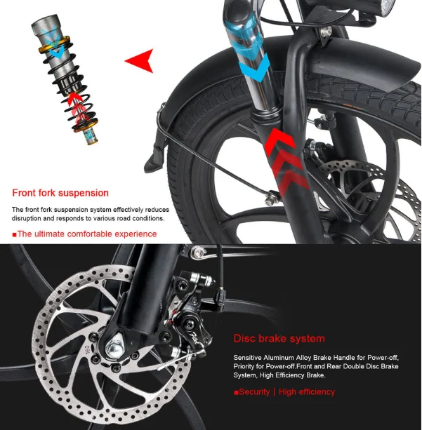 20 Дюймов 48 В 350 Вт Электрический велосипед складной высокоскоростной