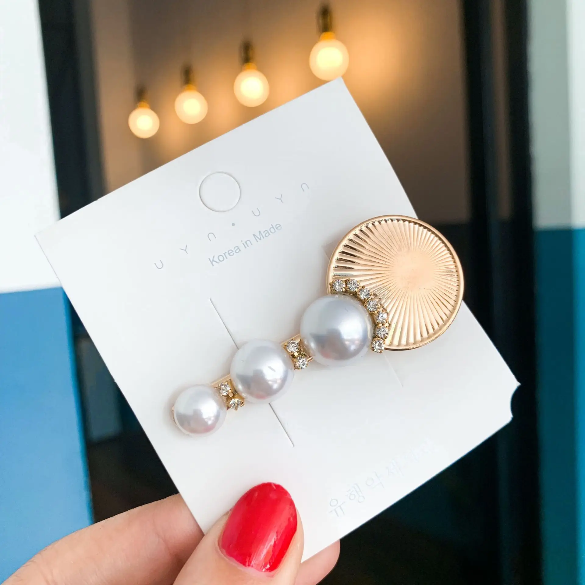 Жемчужная заколка для волос с кристаллами Ретро стиль аксессуары женщин заколки