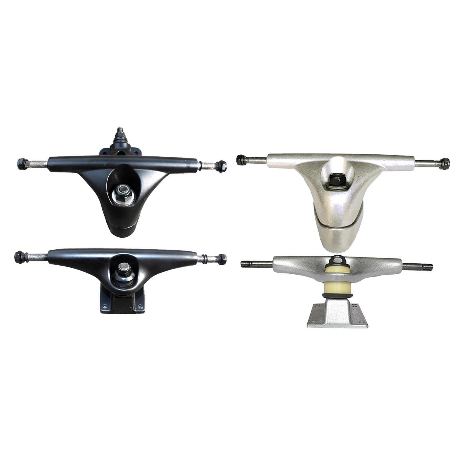 

1 Pair Alloy Skateboard Trucks 6.25 8.66" Axle Polished Durable Premium Bushings, 220mm Total Length