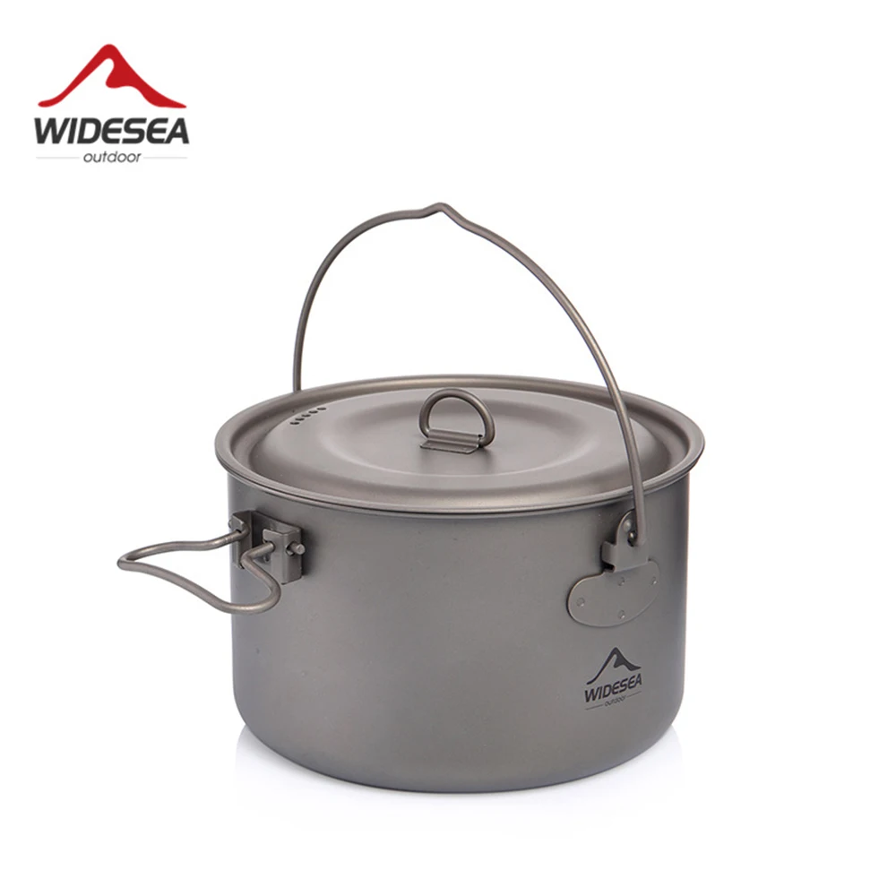 

Widesea Camping Cookware Titanium Cookware Set Tourism Cauldron Outdoor Cooking Pot Picnic Kitchen Hiking Trekking Accesorios