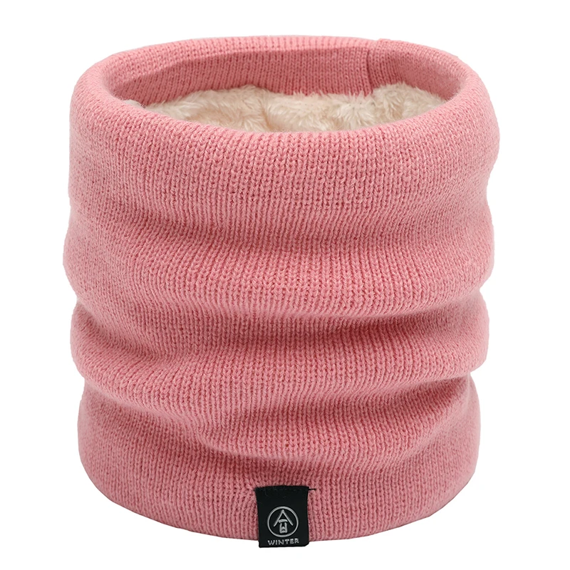 

Unisex Winter Men Women Warm Knitted Ring Scarves Plush Thick Elastic Knit Mufflers Neck Warmer Boys Girls Face Scarf Collar