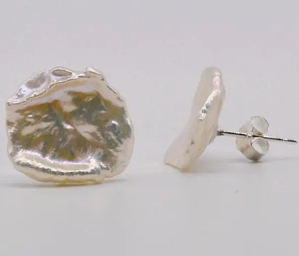 

New Arrival Real Pearl Earrings White Irregular Freshwater Pearls 925 Sterling Silvers Fine Jewelry Charming Women Gift