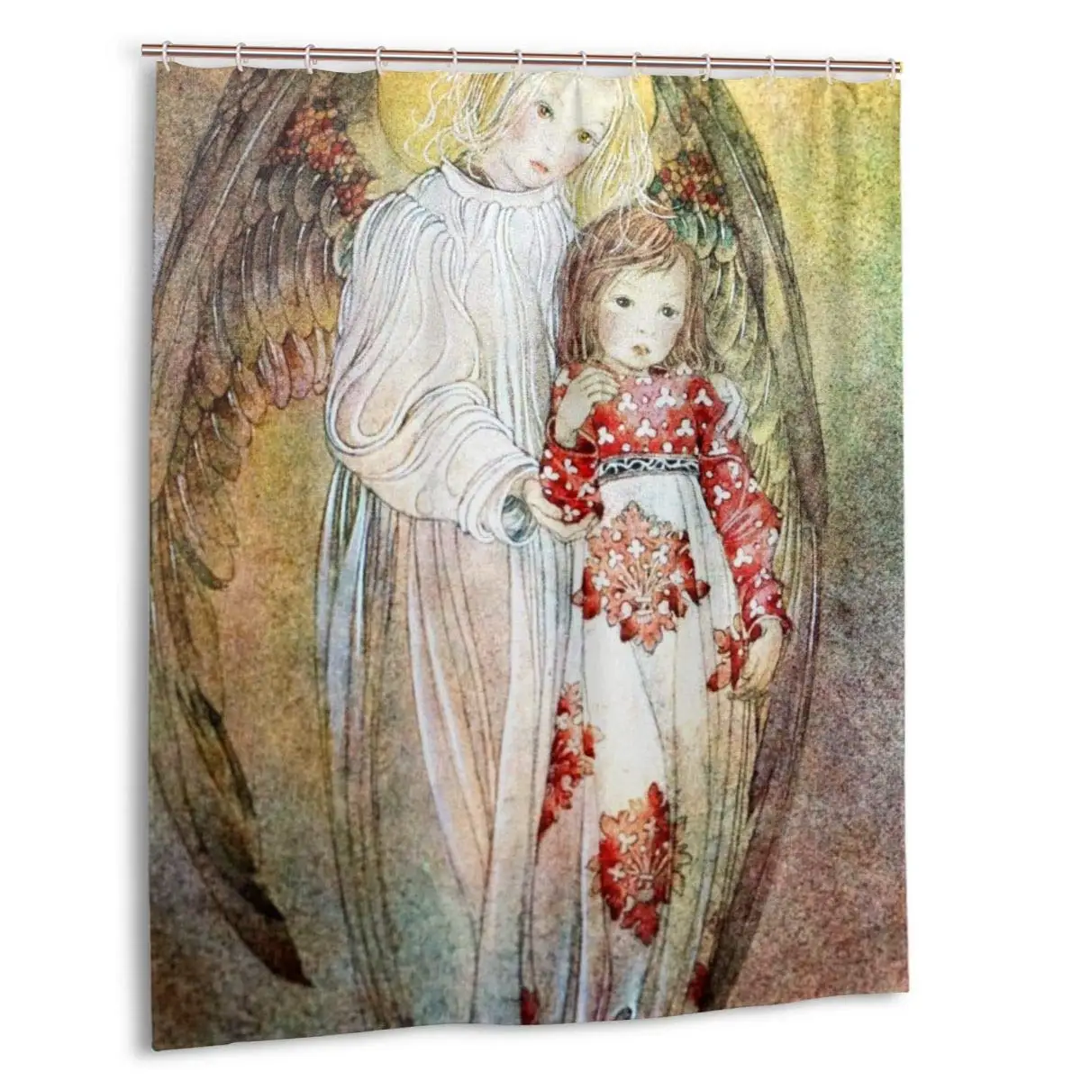 

Inspirational Angel Arms Shower Curtain,Waterproof Polyester Decorative