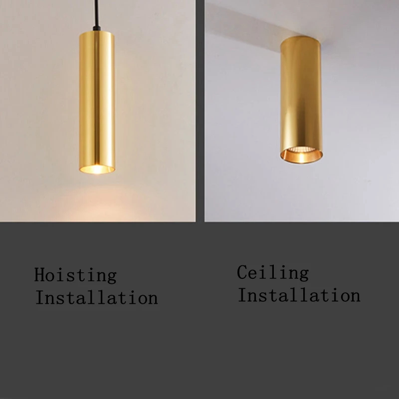 

LED Gold Oxide Single Head Lamp Hanging Wire Cylindrical Free Hole Clear Installation