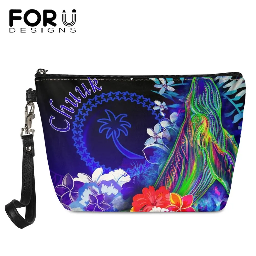 

FORUDESIGNS Chuuk Polynesian Hawaiian Hibiscus Design Women Fashion Cosmetic Bag High Quality Woman Makeup Bag Portable for Lady