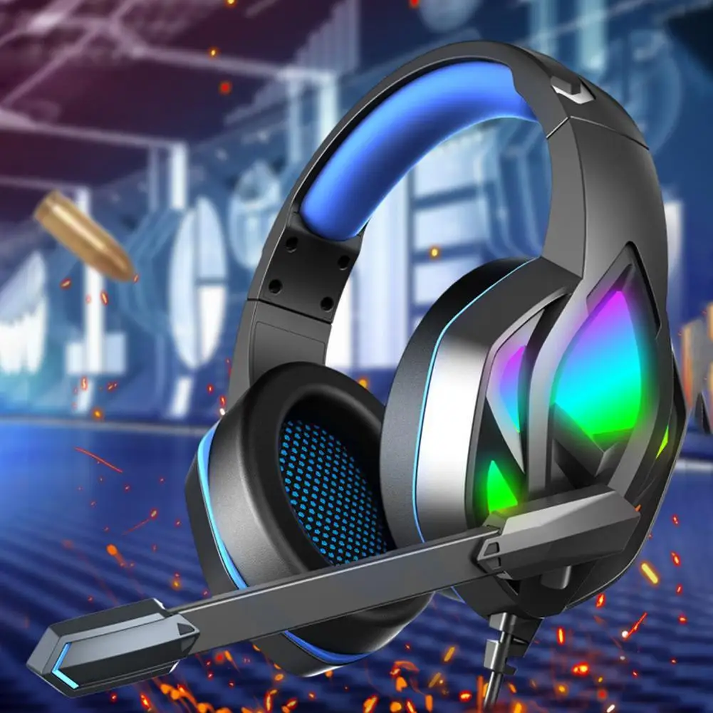 

Cool RGB Light Creative 3.5mm USB2.0 Stereo Headset Lightweight Wired Earpiece Low Power Consumption for Calling
