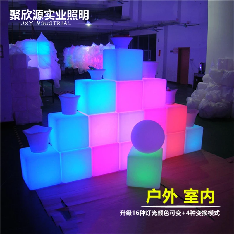 JXY светодиодный куб стул 40 см* 40 см* 40 см/красочный RGB светильник светодиодный куб стул JXY-LC400 на открытом воздухе или в помещении как садовое сиденье