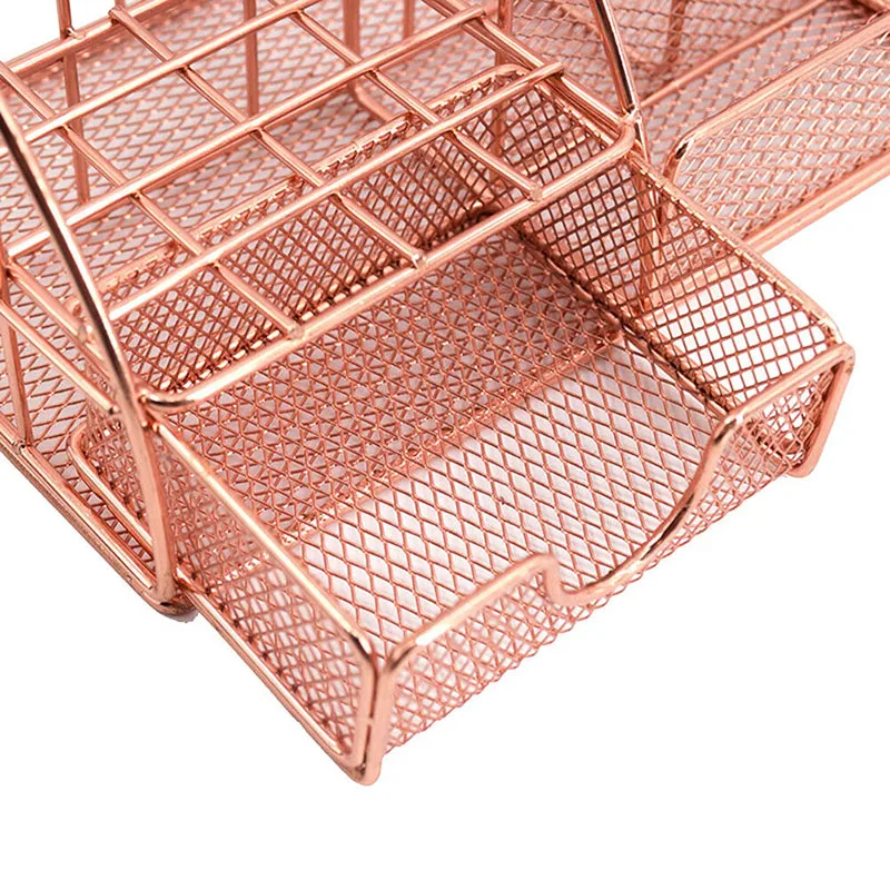 

Fashion Metal Desktop Holder Office Storage Box Pencil Pen Desk Mesh Organizer FKU66