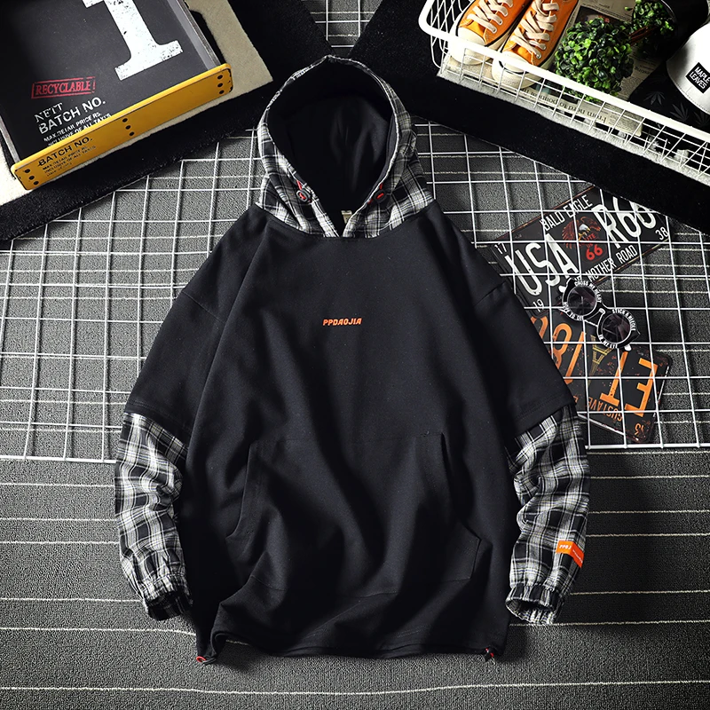 Прямая поставка мужские лоскутные толстовки с фальш-вставкой повседневный