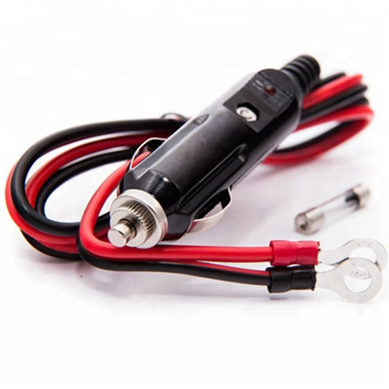 

Car Charger 15A Male Plug Power Extension Cord 12V24V Universal Pure Copper Wire Cigarette Lighter To Alligator Clip Adapter
