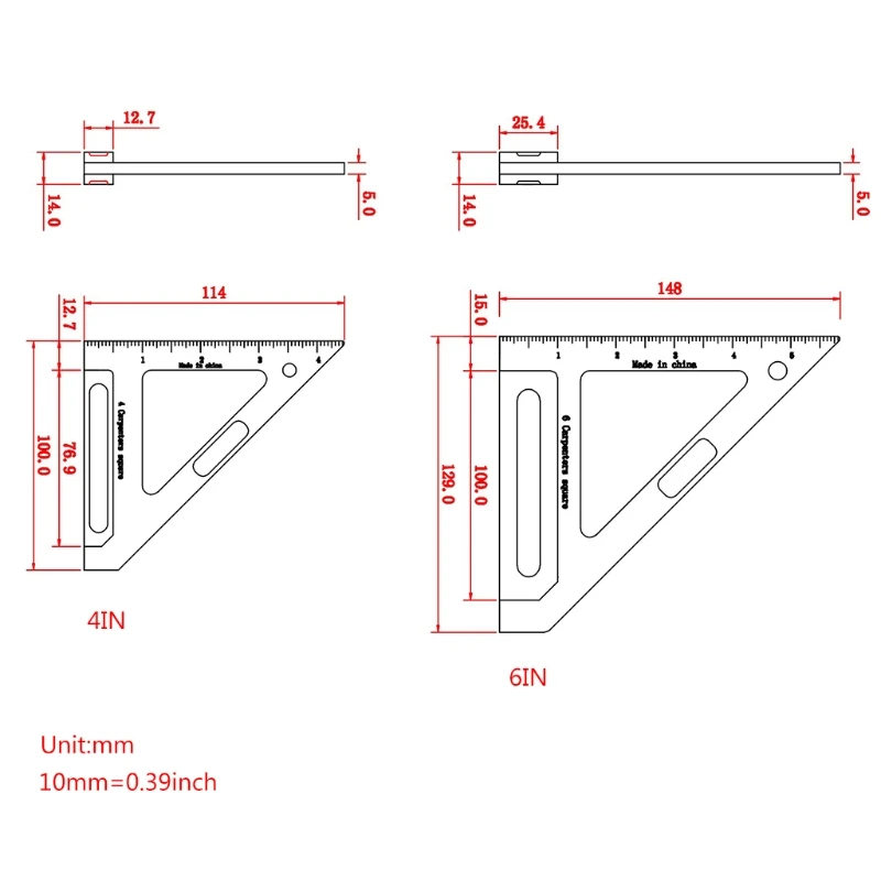 

Premium Square Carpenter Triangle Square Pressional Easy-Read Layout Tool Framing Square Wood-working Angle Square