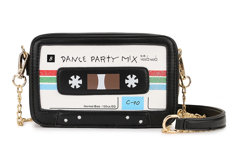 colorful black Лента с рисунками форма мессенджеры женские Сумки из искусственной кожи сумки для девочек Мини Лоскут женские клатчи сумки на цепочке вечерние сумки - Цвет: colorful black