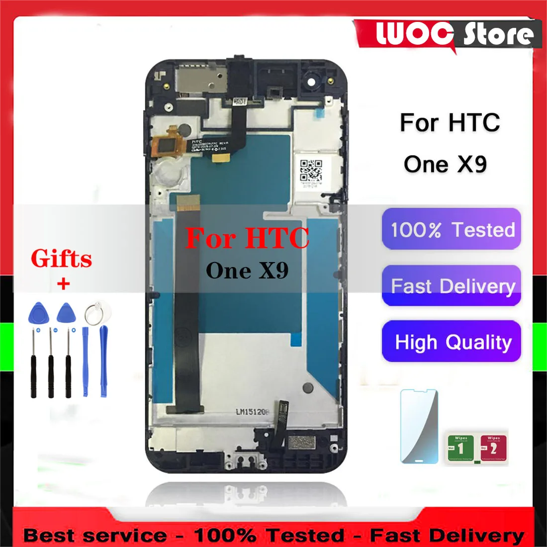 

New Super LCD Display For HTC One X9 Touch Screen Digitizer Assembly Replacement For One X9 LCD with Frame For HTC One X9